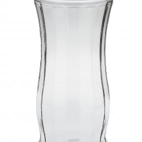 Glass Rose Vase Ribbed